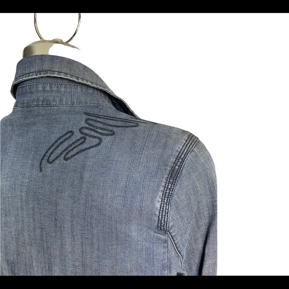 Laura Blue Denim embroidered Jacket Size 8 - Picture 12 of 16